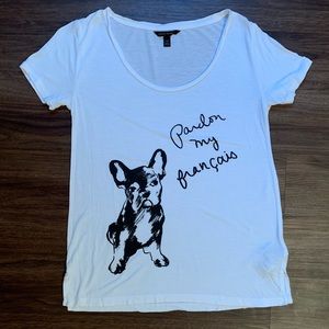 Pardon My Francais Bull Dog White T-shirt